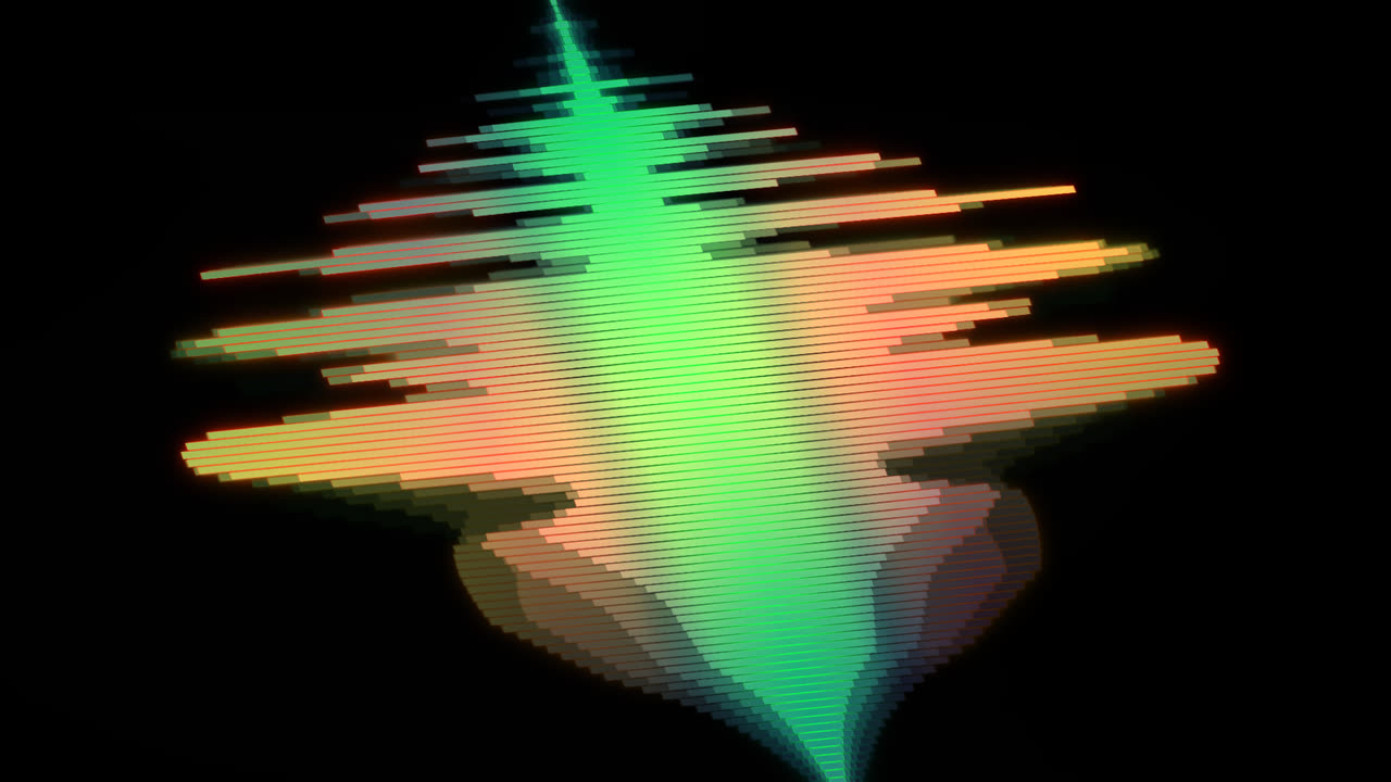 The Audio Visualizer as a high-count mirrored spectrum rotated upright