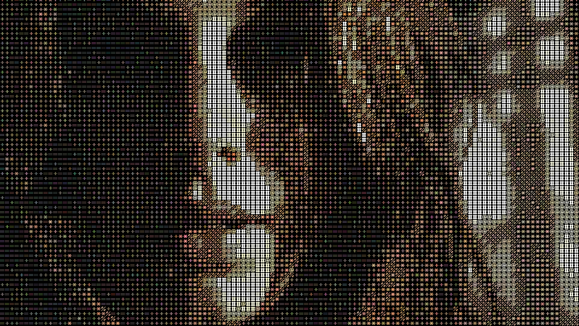 The frame rendered as ASCII characters